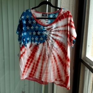 Unique Casual, Red, White and Blue, Size 2X